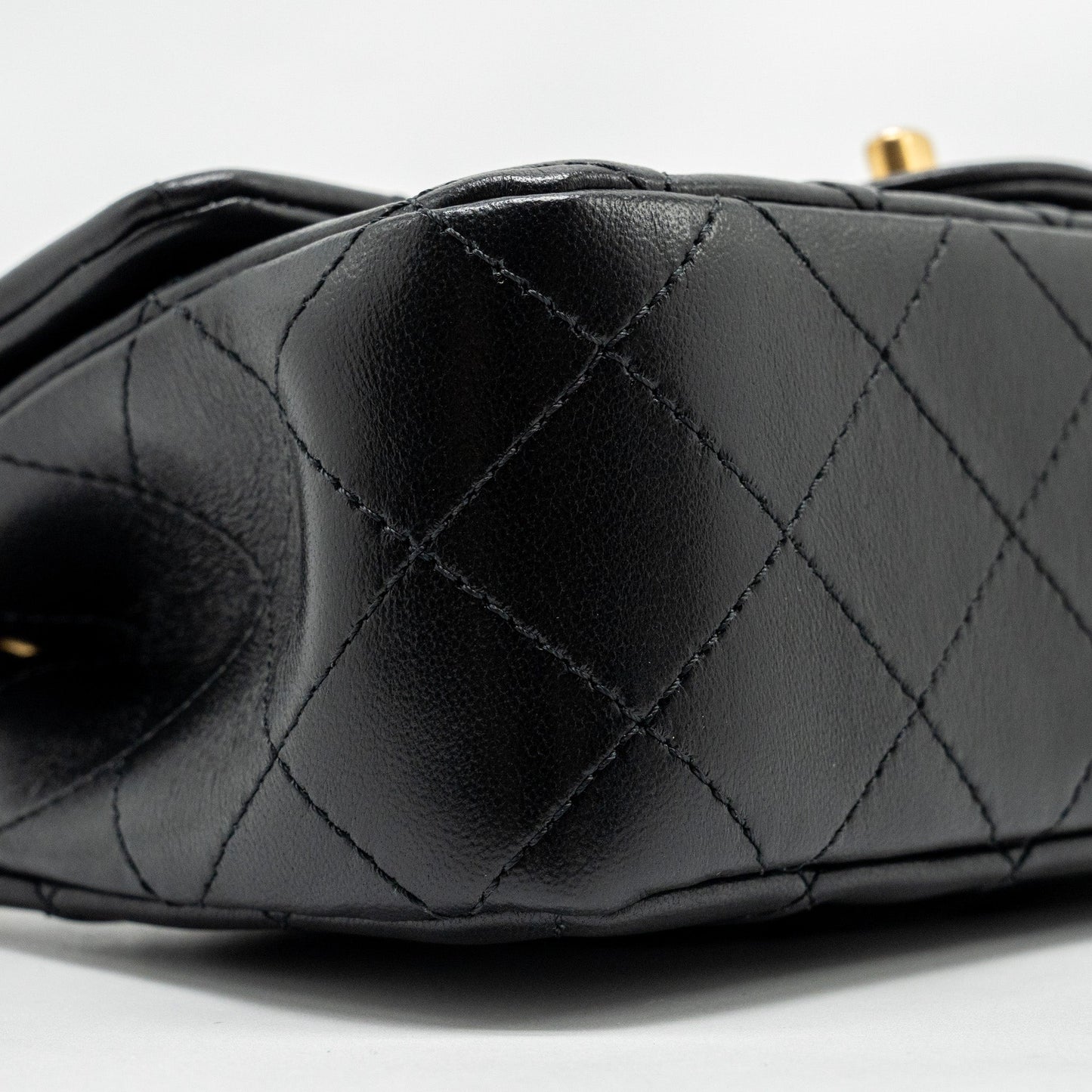Chanel 24k Pearl Crush Mini Rectangular Flap Bag Shiny Lambskin Black  (microchip)