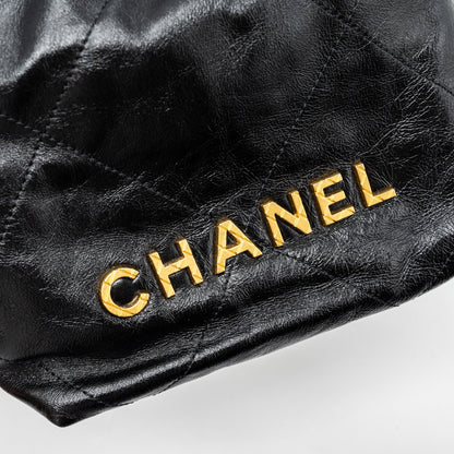 Chanel 23s Mini 22 Bag With Pearl Shiny Calfskin  (Microchip)