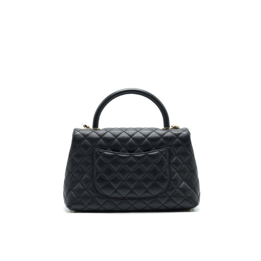 Chanel Small Coco Handle Flap Bag Caviar Black L