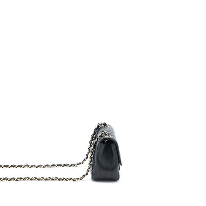 Chanel Mini Square Flap Bag Chevron Lambskin Black L
