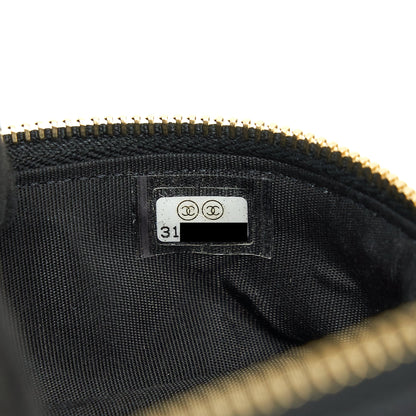 Chanel top handle mini zipper soft Vanity with chain Caviar black