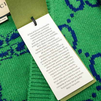 Gucci size S GG Knitted cardigan wool/laine Green/multicolour