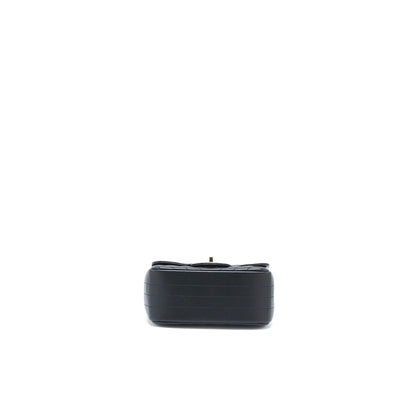 Chanel Mini Square Flap Bag Chevron Lambskin Black L