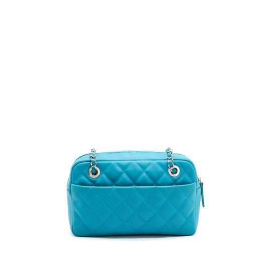Chanel Quilted Rubberized Lambskin Coco Rain Camera Bag Blue