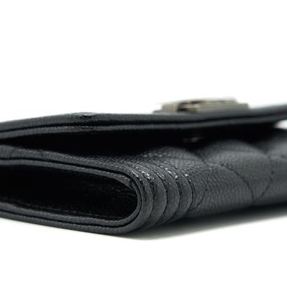 Chanel Boy Cardholder Caviar Black Ruthenium