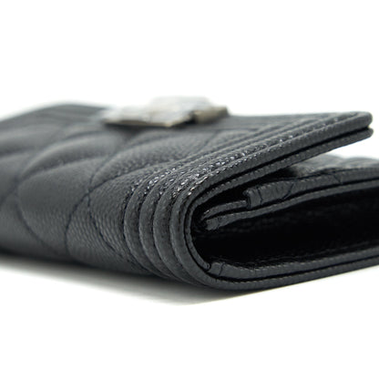 Chanel Boy Cardholder Caviar Black Ruthenium