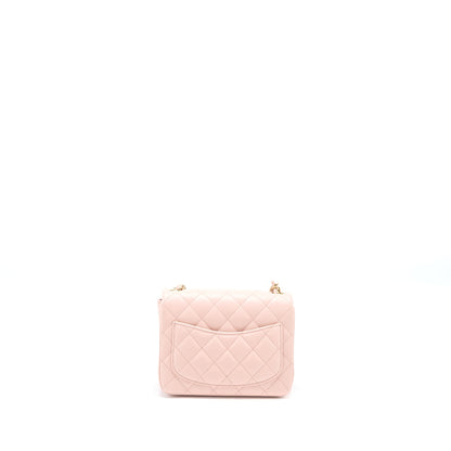Chanel Mini Square Flap bag Lambskin Light Pink L (Microchip)