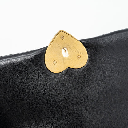 Chanel 23s Coco Love Flap Bag Lambskin Black Brushed (Microchip)