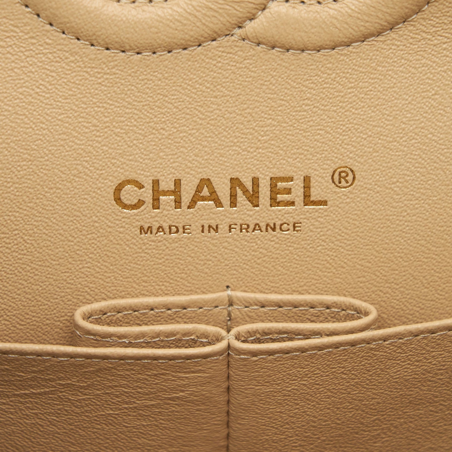 Chanel Medium Classic Double Flap Bag Caviar Beige L