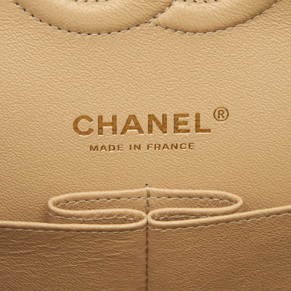 Chanel Medium Classic Double Flap Bag Caviar Beige L