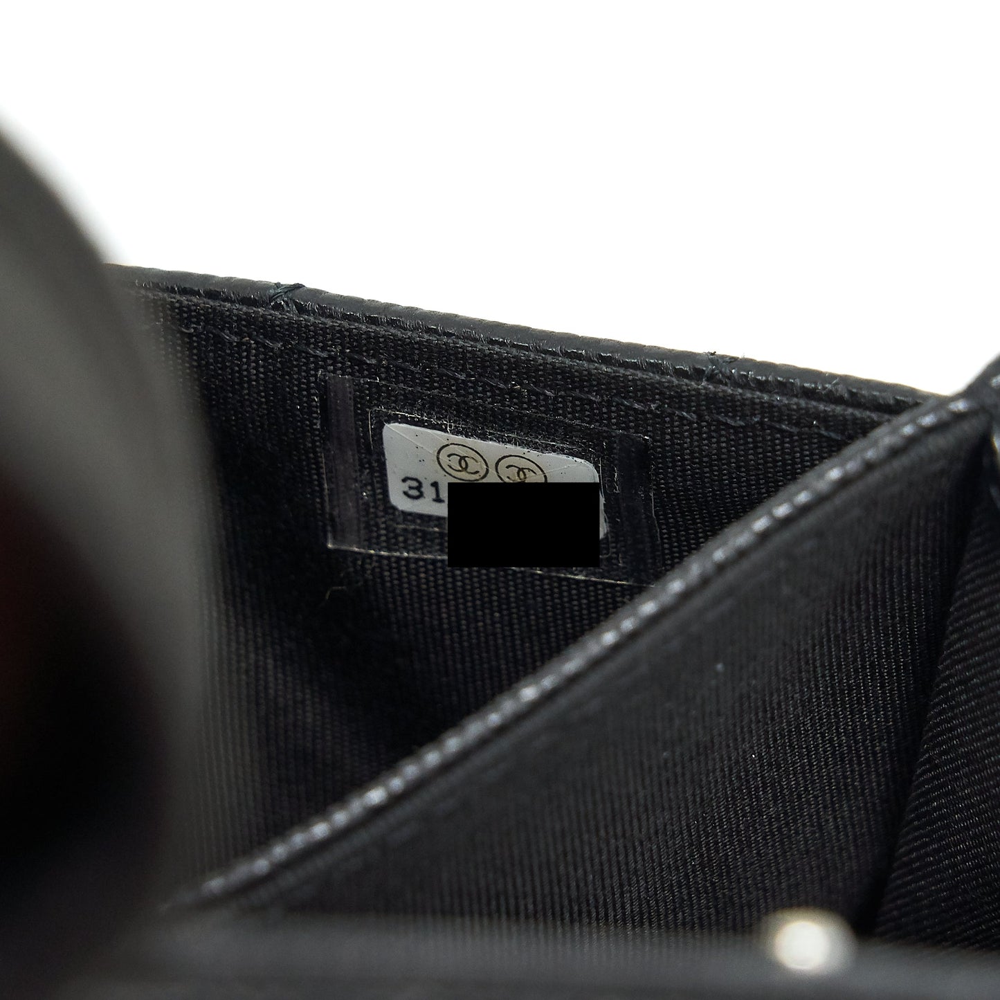 Chanel Boy Cardholder Caviar Black Ruthenium
