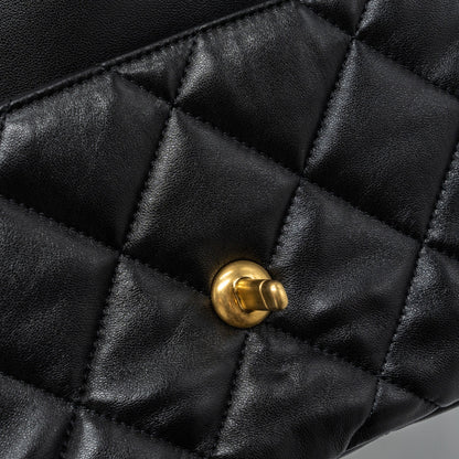 Chanel 23s Coco Love Flap Bag Lambskin Black Brushed (Microchip)