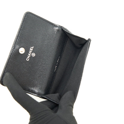 Chanel Boy Cardholder Caviar Black Ruthenium