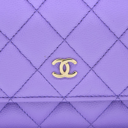 Chanel Classic Wallet On Chain Caviar Purple L