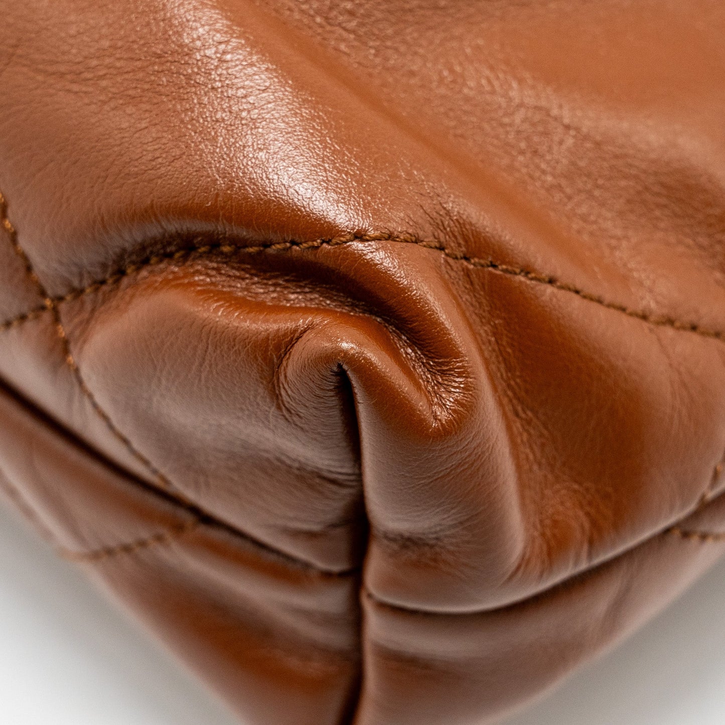 Chanel Mini 22 Bag Shiny Calfskin Dark Beige  (microchip)