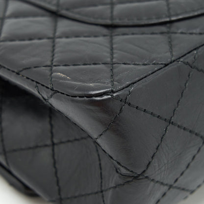 Chanel 2.55 225 Small reissue double flap bag aged Calfskin black