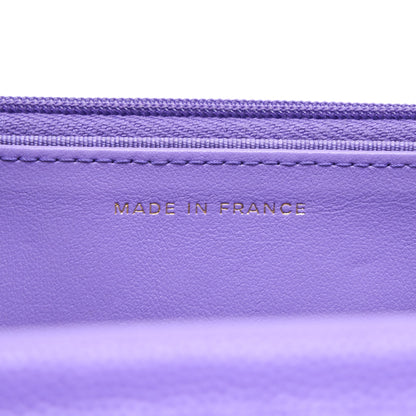 Chanel Classic Wallet On Chain Caviar Purple L