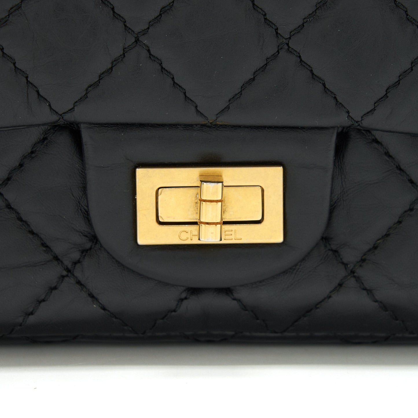 Chanel 2.55 225 Small reissue double flap bag aged Calfskin black