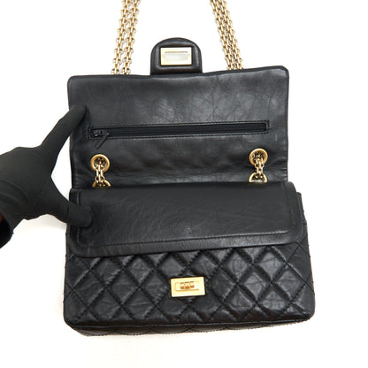 Chanel 2.55 225 Small reissue double flap bag aged Calfskin black