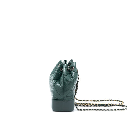Chanel Small Gabrielle Backpack Calfskin Dark Green Multicolour Hardware