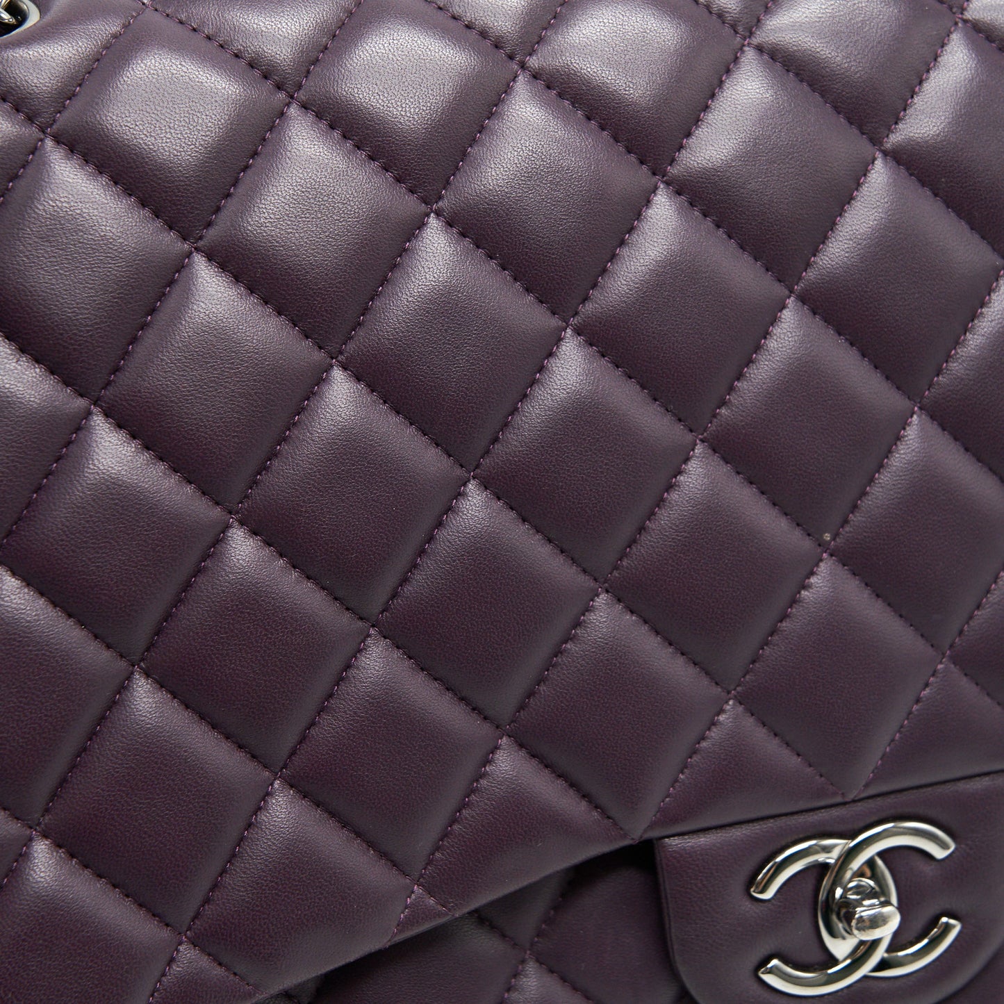 Chanel Maxi Double Flap Bag Lambskin Burgundy