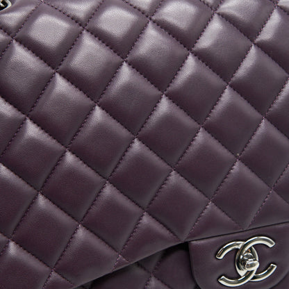 Chanel Maxi Double Flap Bag Lambskin Burgundy