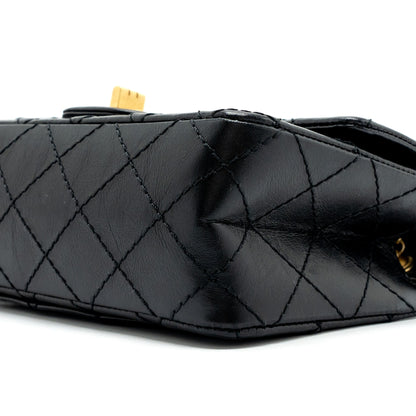 Chanel Mini 2.55 Reissue Flap Bag Aged Calfskin Black (microchip)