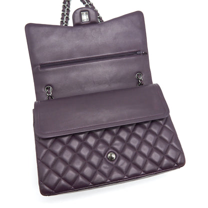 Chanel Maxi Double Flap Bag Lambskin Burgundy
