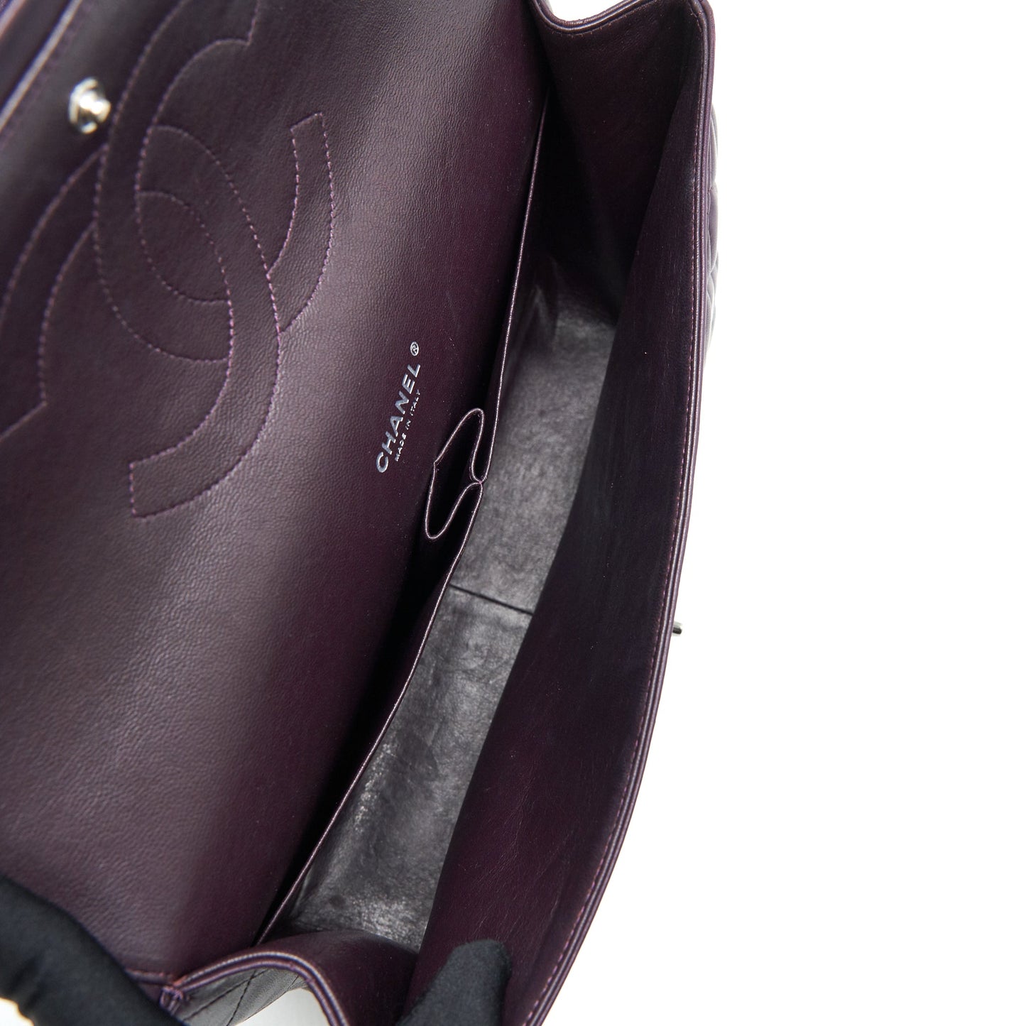 Chanel Maxi Double Flap Bag Lambskin Burgundy