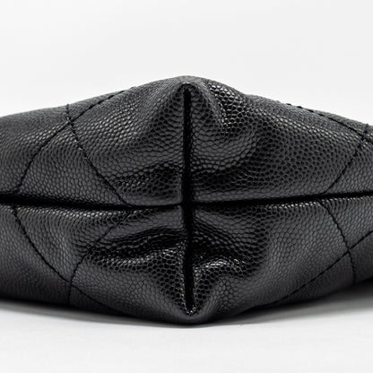 Chanel Mini 22 Bag Caviar Black  (Microchip)