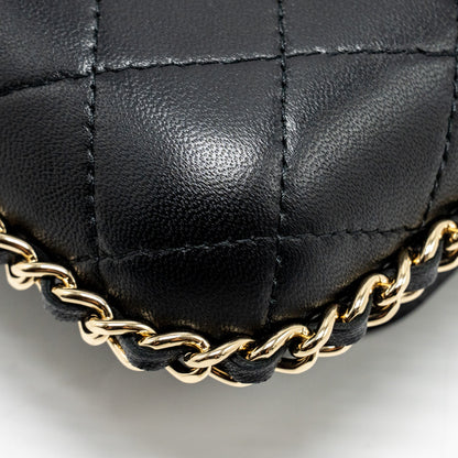 Chanel 22A Phone Case/Mini Wallet on Chain Lambskin Black L (Microchip)