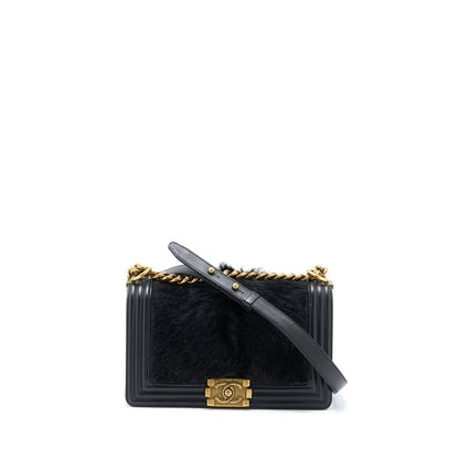 Chanel Medium Boy Bag Goathair/Calfskin Black