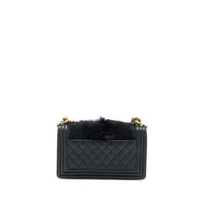 Chanel Medium Boy Bag Goathair/Calfskin Black