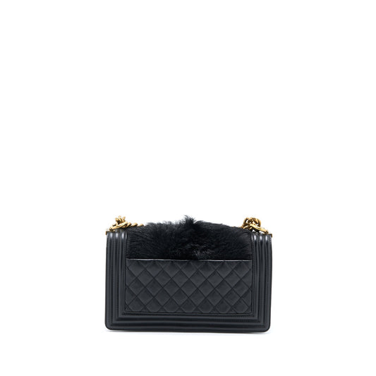 Chanel Medium Boy Bag Goathair/Calfskin Black