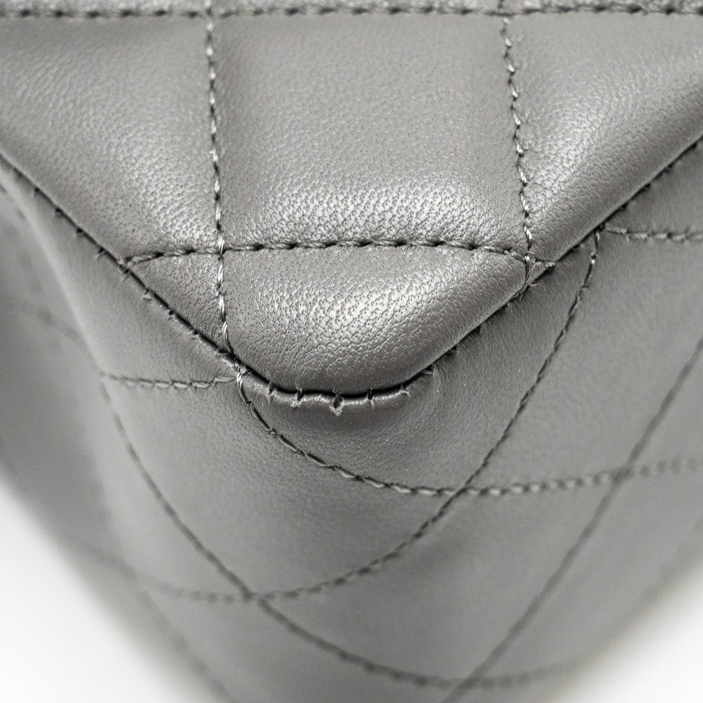 Chanel Mini Rectangular Flap Bag Lambskin Grey L (microchip)