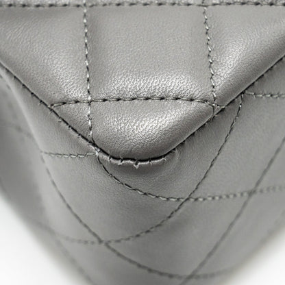 Chanel Mini Rectangular Flap Bag Lambskin Grey L (microchip)