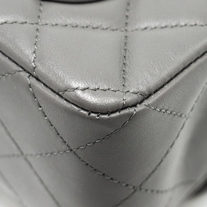 Chanel Mini Rectangular Flap Bag Lambskin Grey L (microchip)