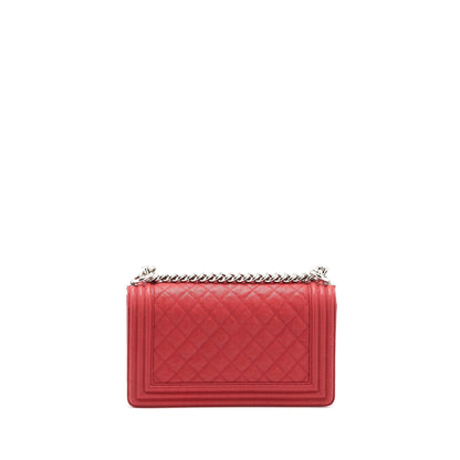 Chanel Medium Boy Bag Grained Calfskin Red