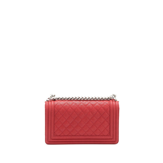 Chanel Medium Boy Bag Grained Calfskin Red