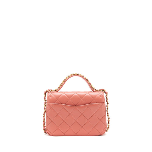 Chanel Top Handle Metis Bag lambskin Pink brushed