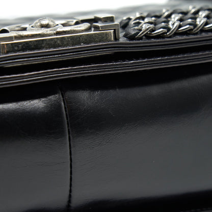 Chanel Old Medium Leboy Bag with Chain Edge Black