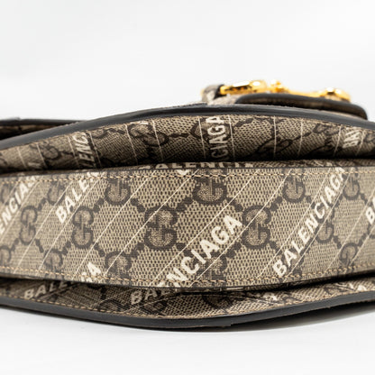 Gucci x Balenciaga Horsebit 1955 Bag GG Supreme/Balenciaga Print Canvas