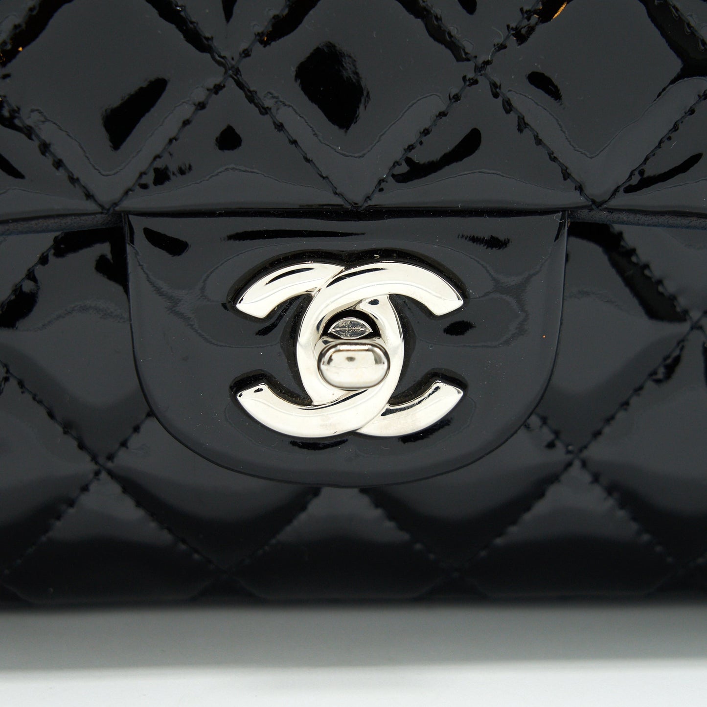 Chanel Patent Leather Medium Classic Double Flap bag Black