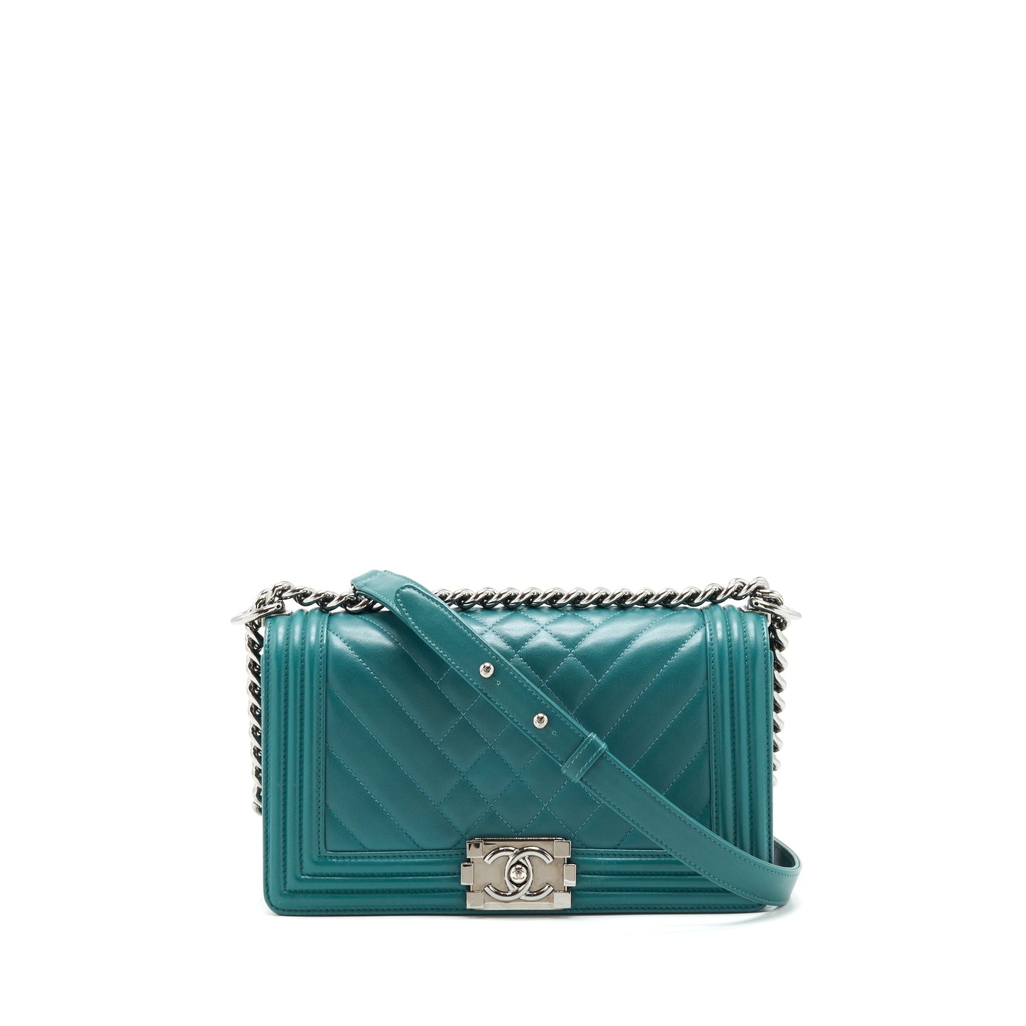 Chanel Medium Boy lambskin green