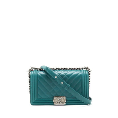 Chanel Medium Boy lambskin green
