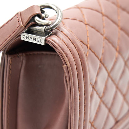 CHANEL MEDIUM BOY CHANEL BAG CHOCOLATE BROWN
