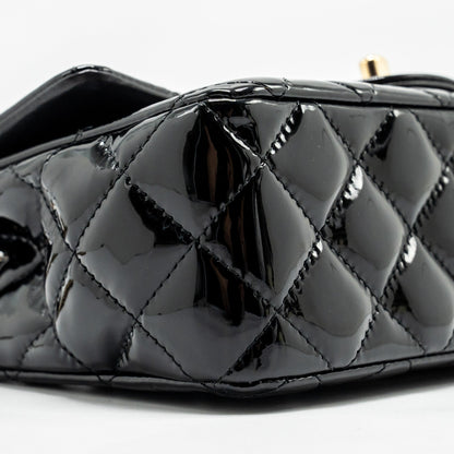 Chanel Mini Rectangular Flap Bag Patent Black L