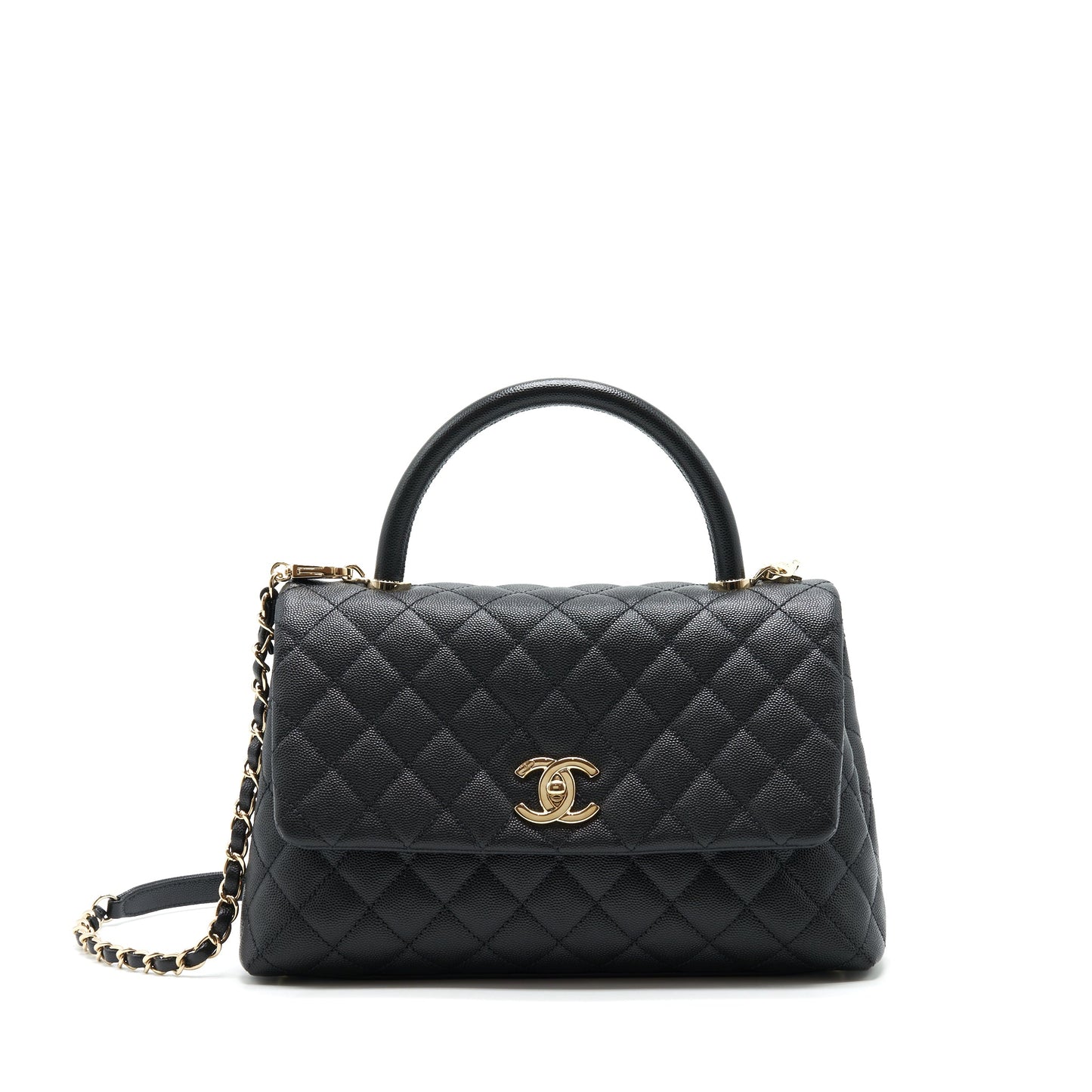 Chanel Medium Coco Handle Caviar Black L