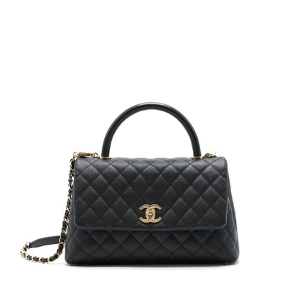 Chanel Medium Coco Handle Caviar Black L
