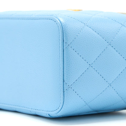 Chanel 22s Letter Top Handle Long Vanity Caviar Blue